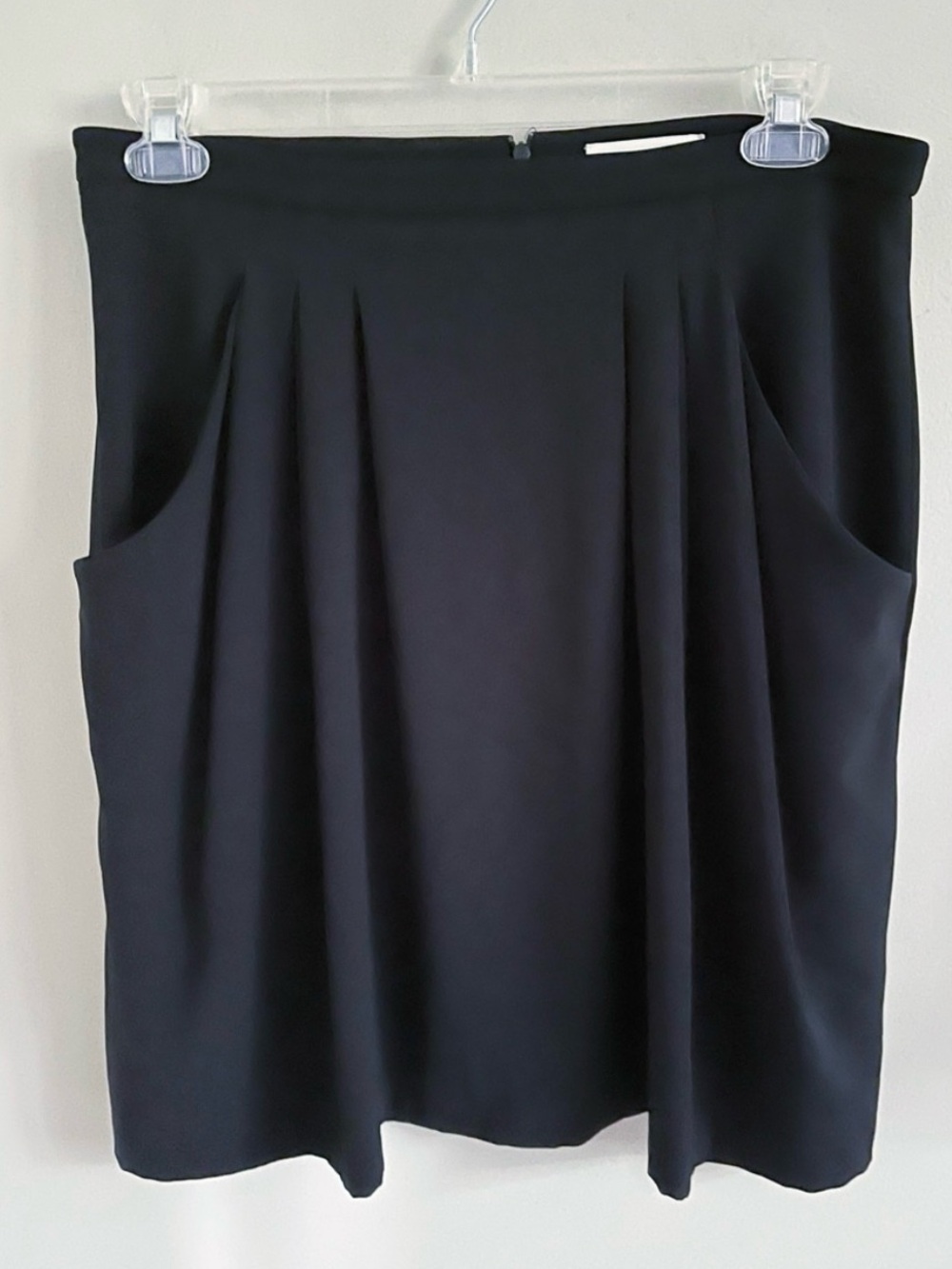 MM Lafleur black A line pleated skirt with front hip pockets sz 14